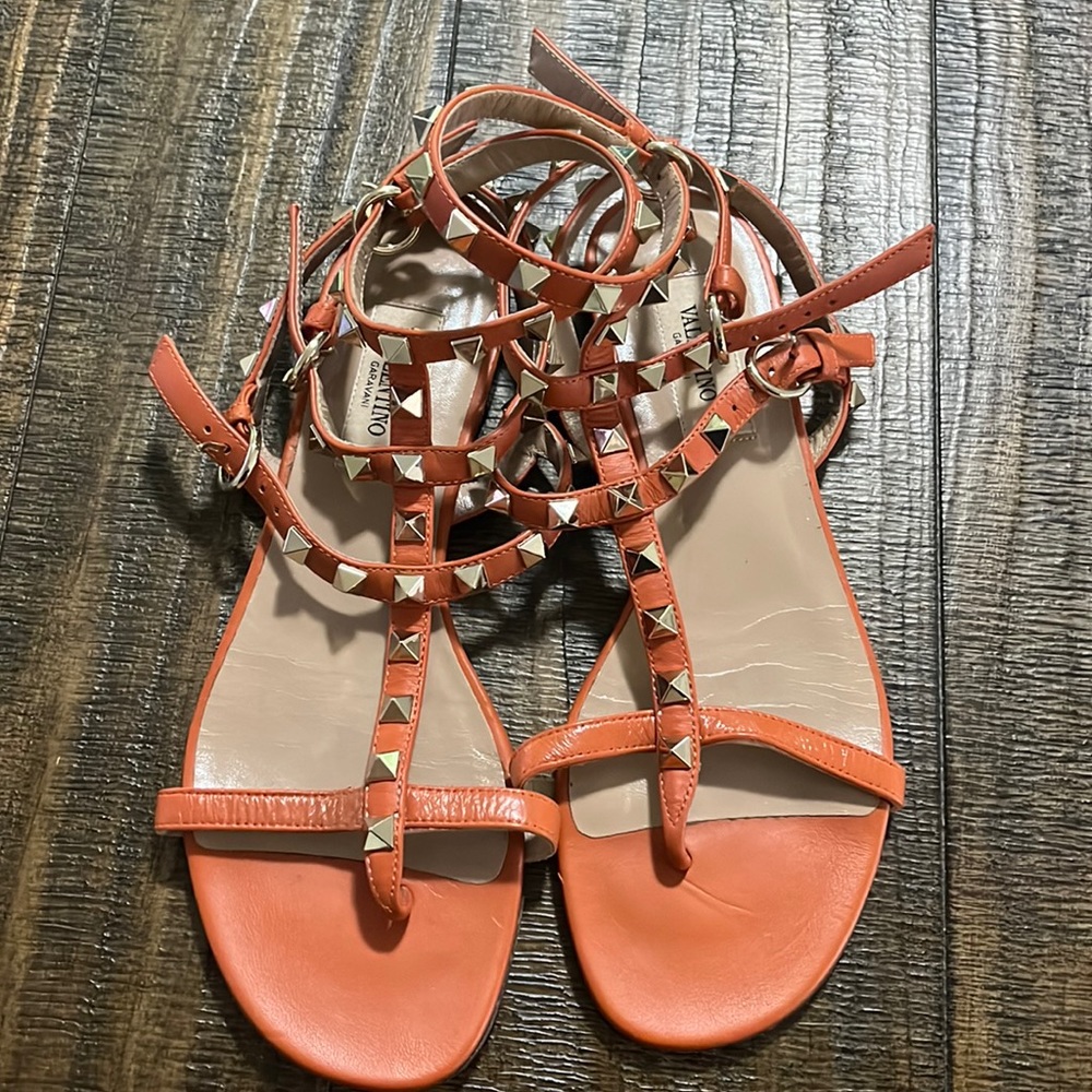 Valentino size 35.5 gladiator shoes burnt orange